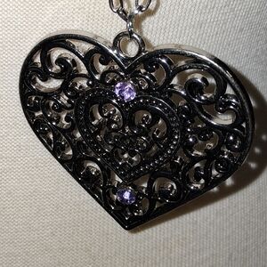 Paparazzi Black and Purple Heart Necklace